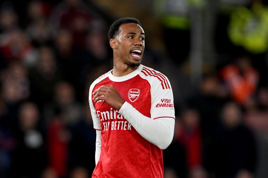 Gabriel Magalhaes in action for Arsenal