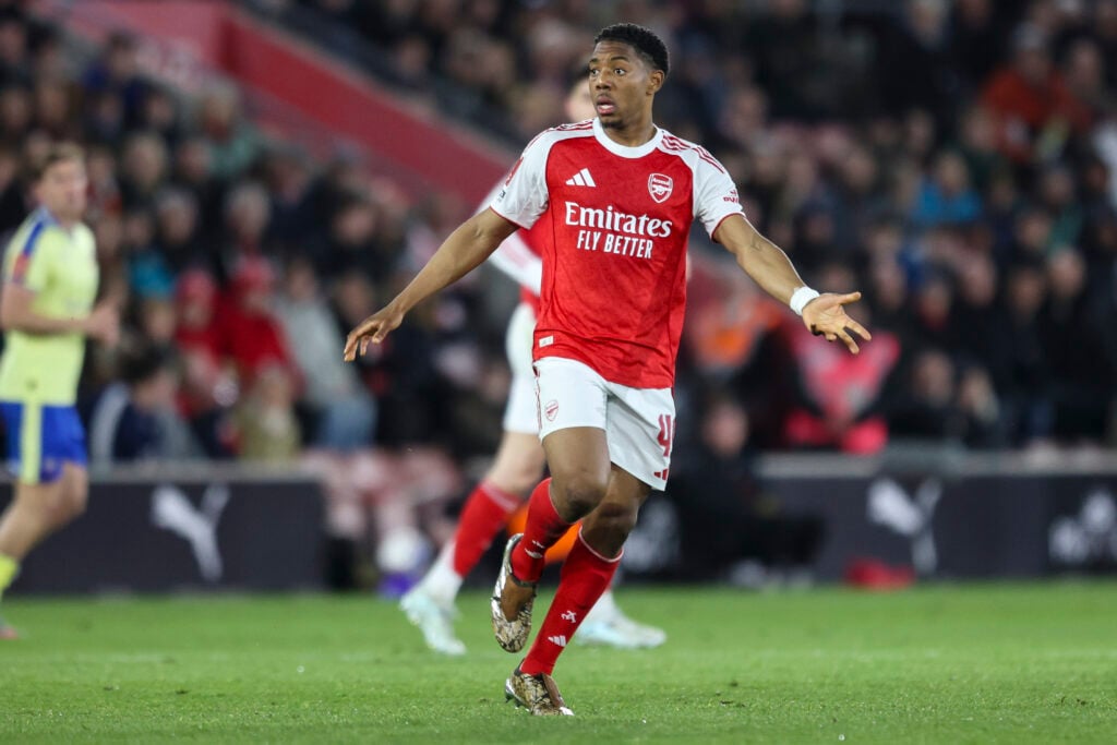 Myles Lewis-Skelly calling for the ball in the FA Cup
