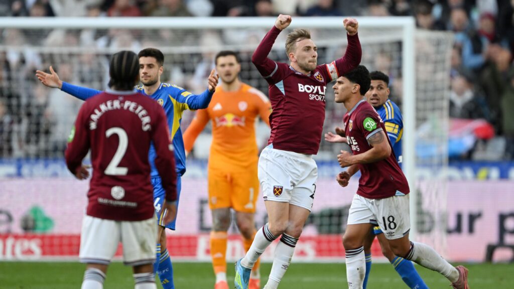 Video: Fans leave, then return... Three dramatic minutes in the West Ham v Leeds match