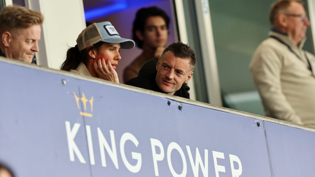 Devastated Jamie Vardy and wife Rebekah watch on as Leicester players BOOED after latest loss with relegation to League One looming