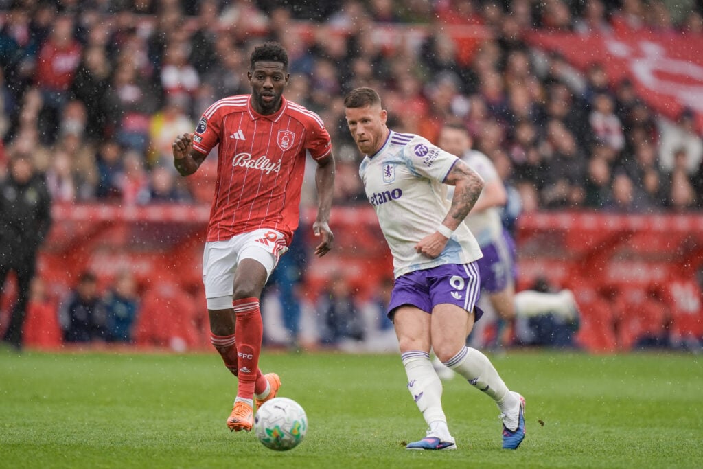 Ibrahim Sangare in action for Nottingham Forest vs Aston Villa
