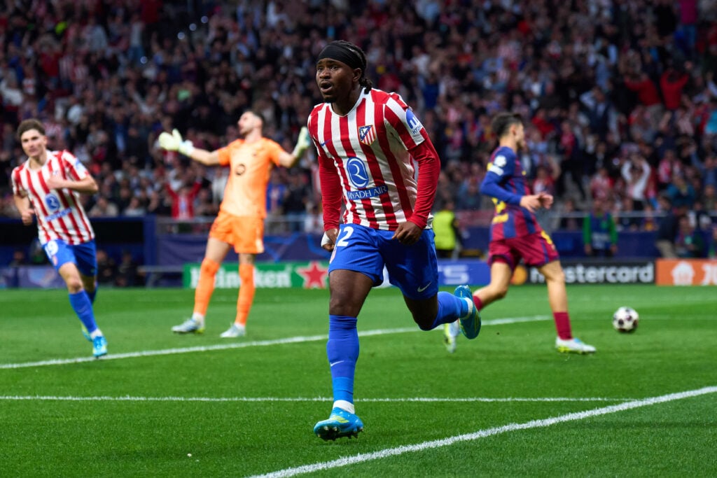 ademola lookman scores during Atletico de Madrid v FC Barcelona - UEFA Champions League 2025/26 Quarter-Final Second Leg