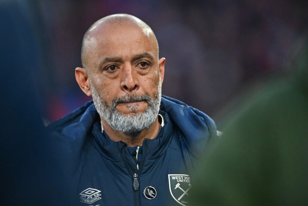Nuno Espirito Santo manger of West Ham United looks on during the Premier League match at Crystal Palace