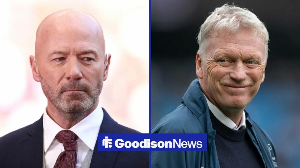 Split image of Alan Shearer and Everton manager David Moyes