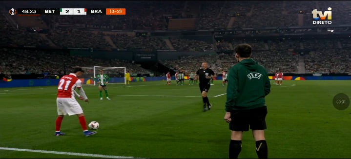 Real Betis 2- SC Braga (3) Vitor Carvalho (49) Ricardo Horta (53)