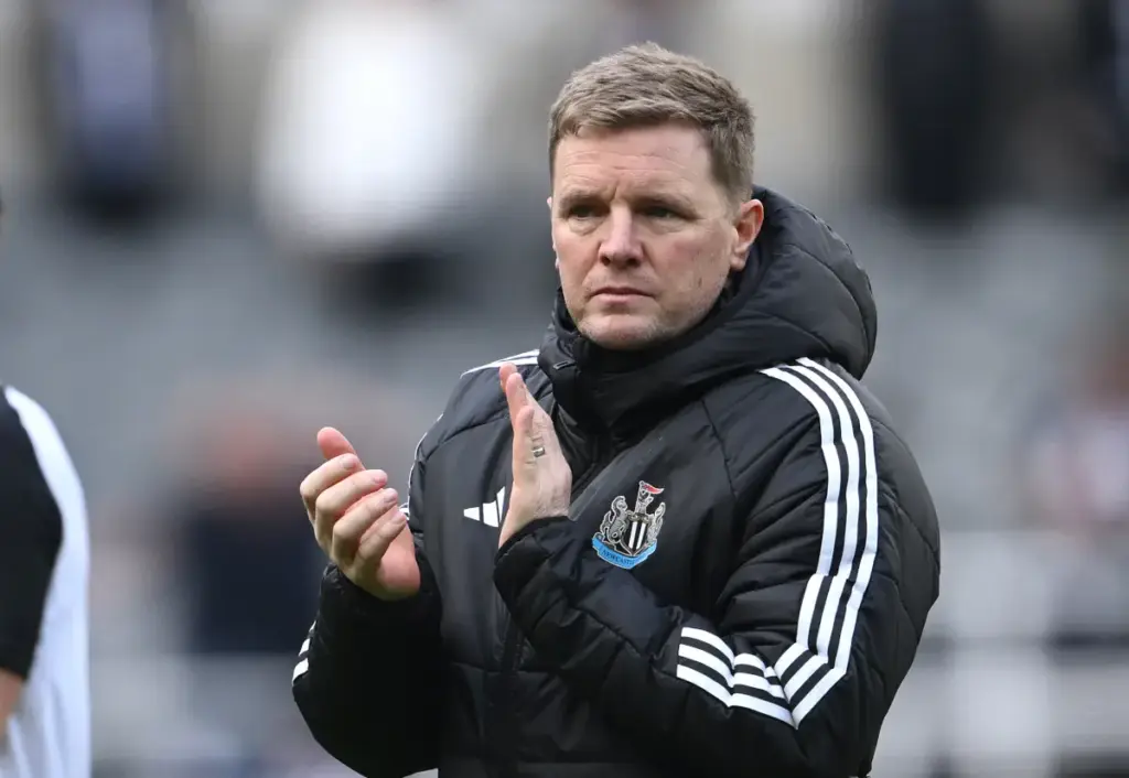 Newcastle United boss Eddie Howe applauds the fans