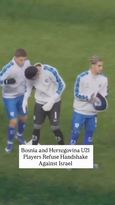 Momento tenso jogadores da Bósnia Sub-21 passam sem cumprimentar Israel Sub-21