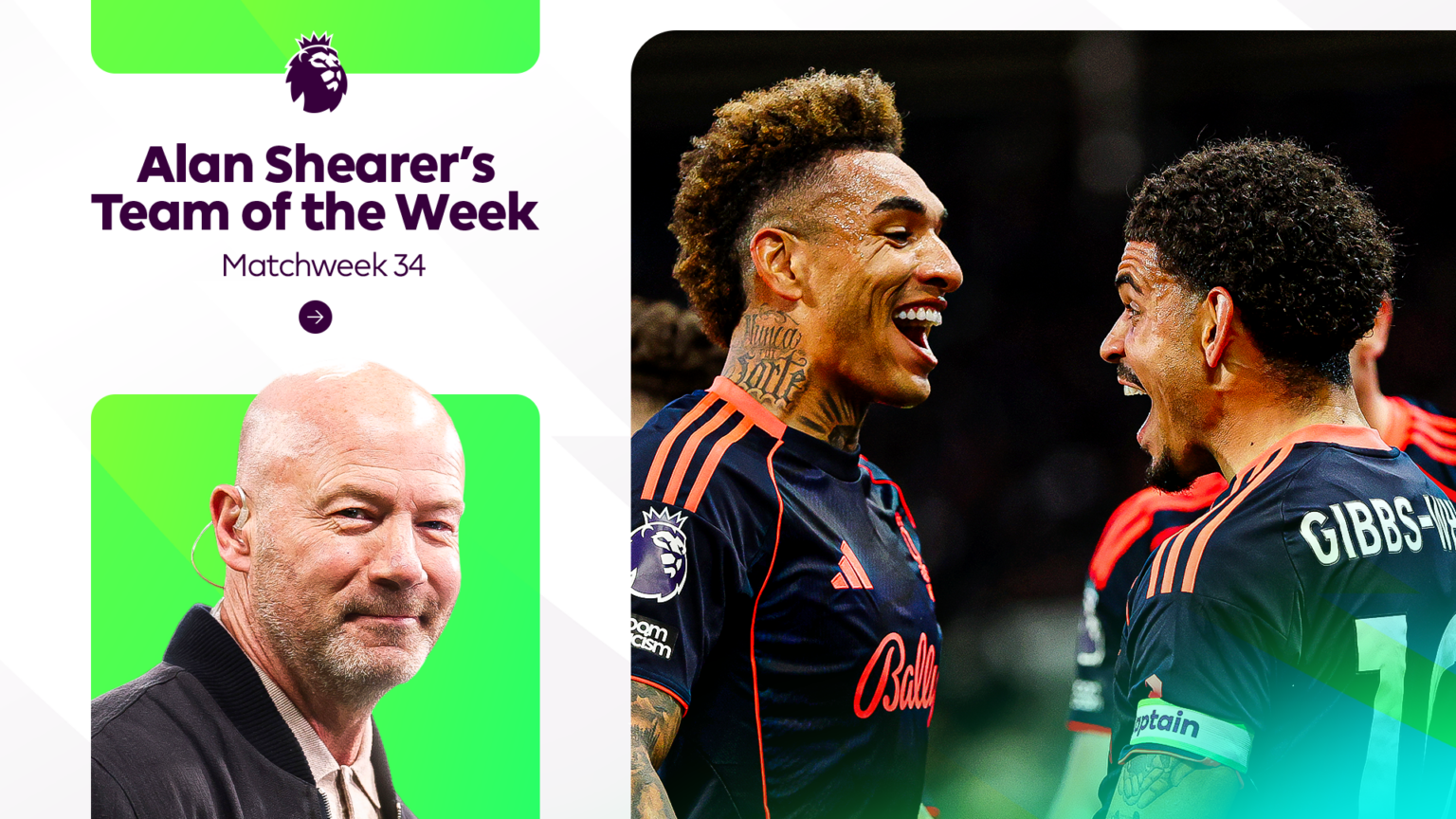 Alan Shearer's Team of the Week for Matchweek 34