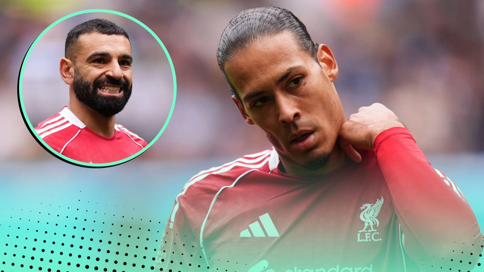 Virgil van Dijk and Mohamed Salah, inset