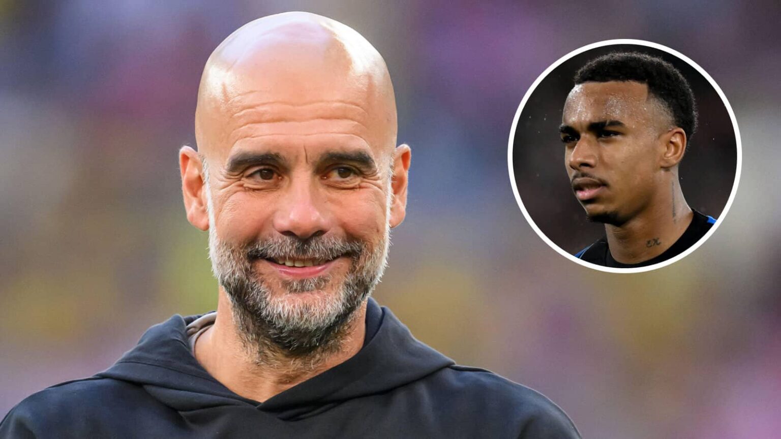 Manchester City boss Pep Guardiola, and Bournemouth star Eli Junior Kroupi