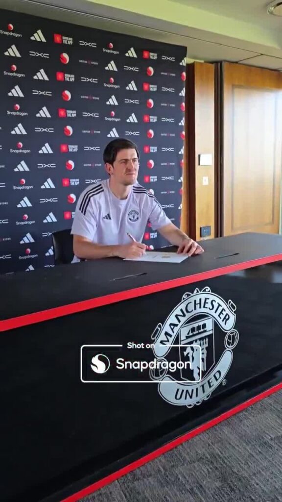 Behind the scenes as Harry Maguire signs his new Manchester United contract.