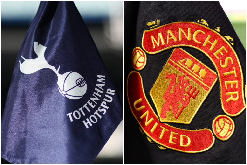 Tottenham and Man United flags