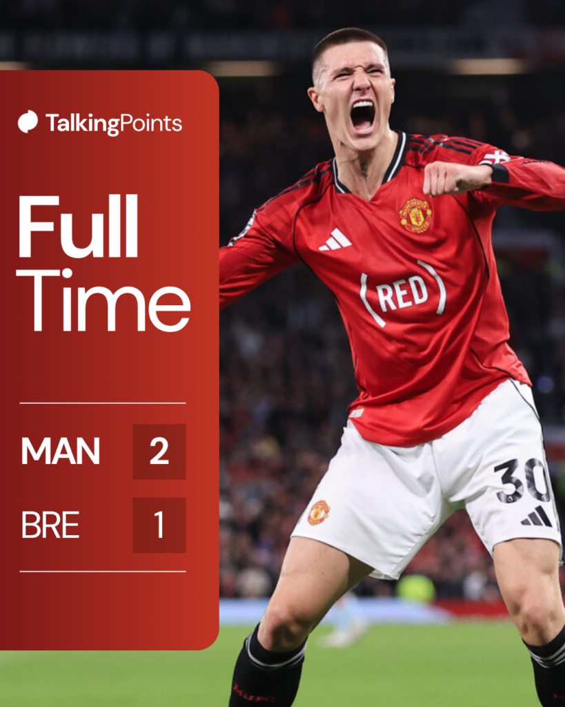 Man Utd vs Brentford FT graphic