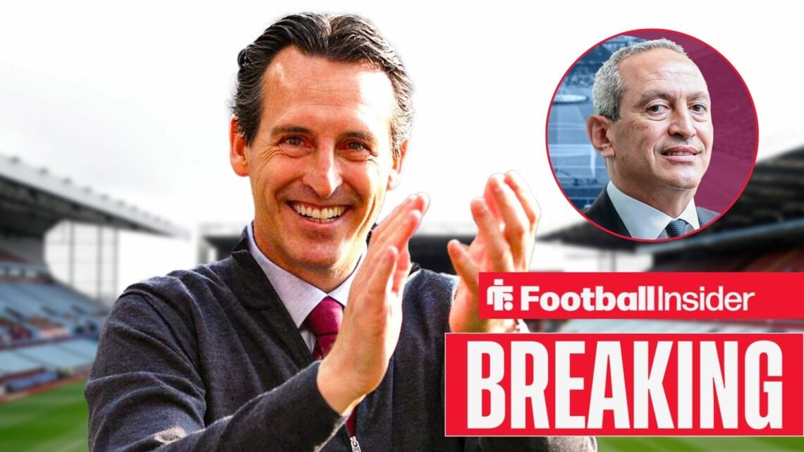 Unai Emery with Nassef Sawiris included in a circular inset