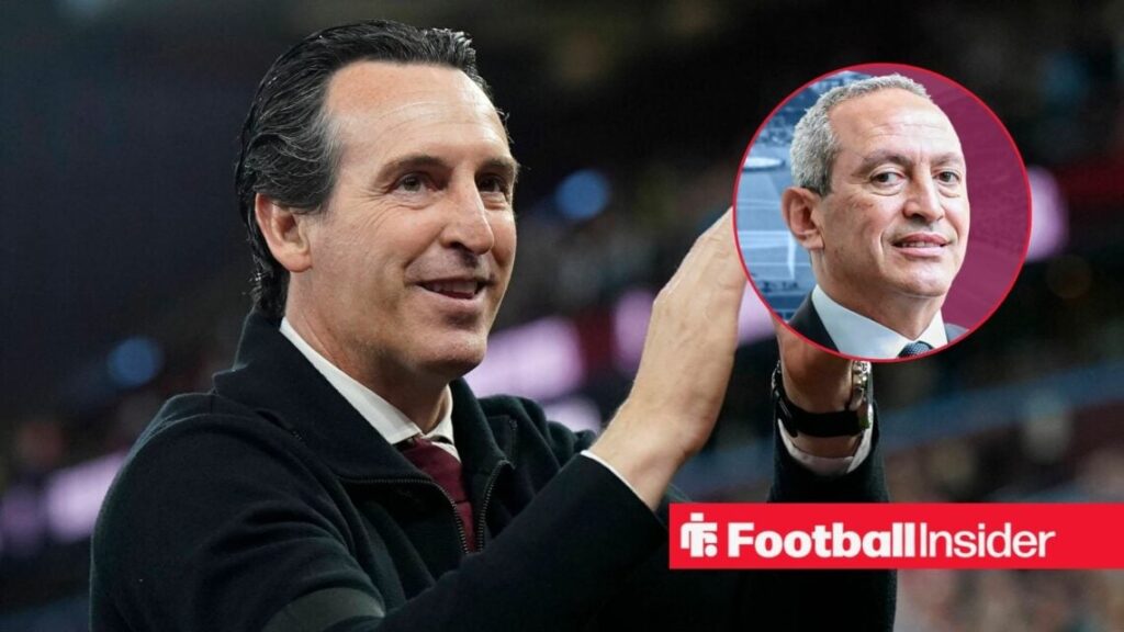 Unai Emery with Nassef Sawiris included in a circular inset