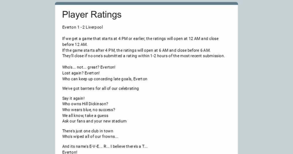 The "Day After" FT Thread: EVE 1 - 2 LIV