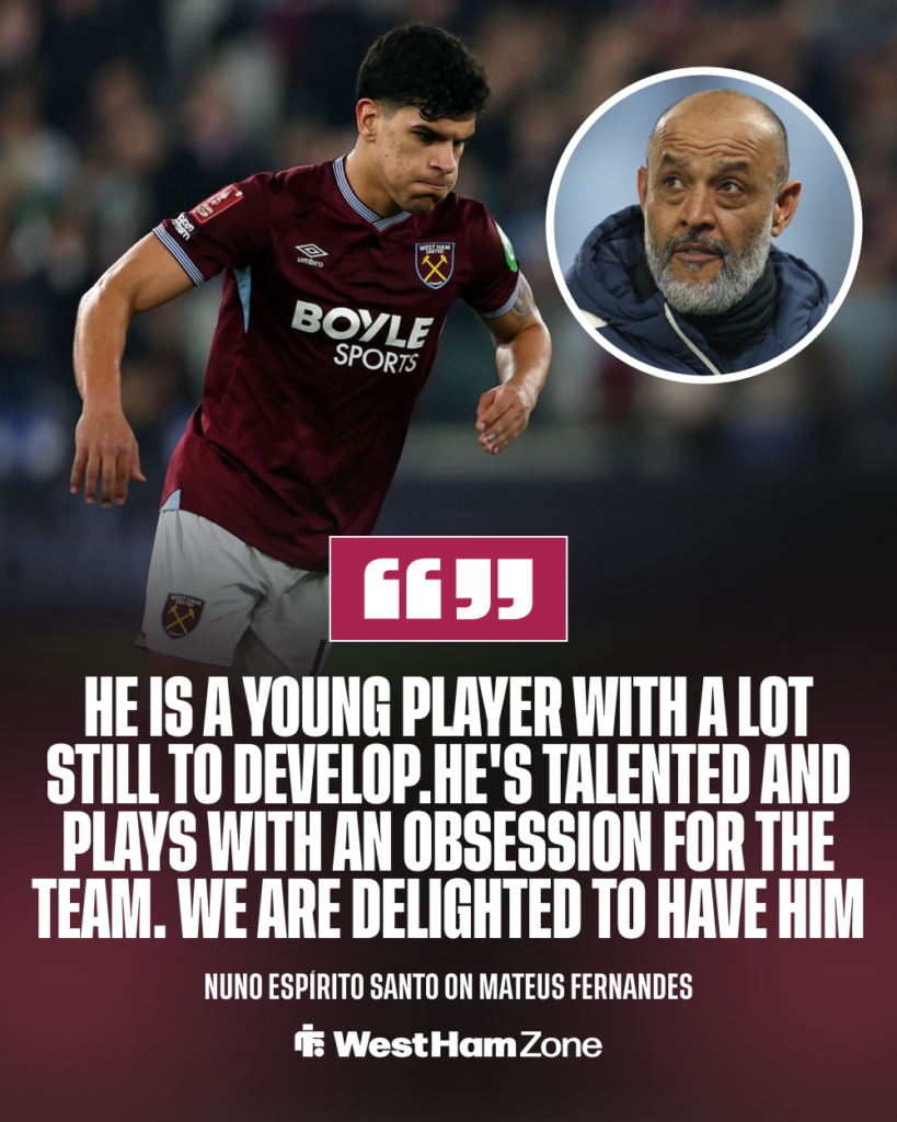 Nuno quotes on Mateus Fernandes