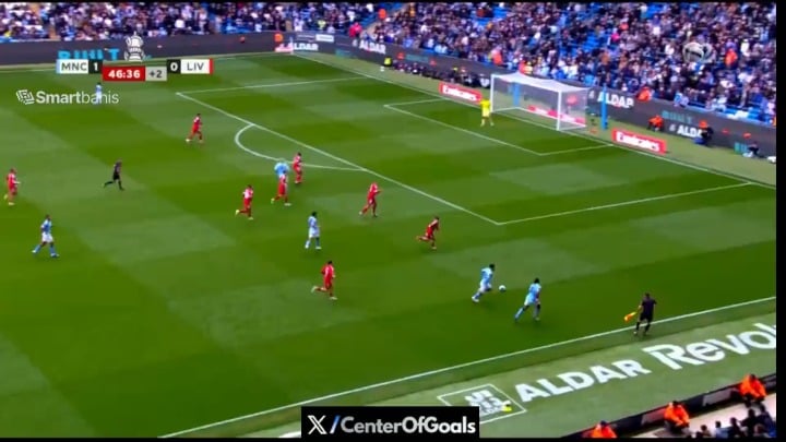 Manchester City [2] - 0 Liverpool - E. Haaland 45+2'