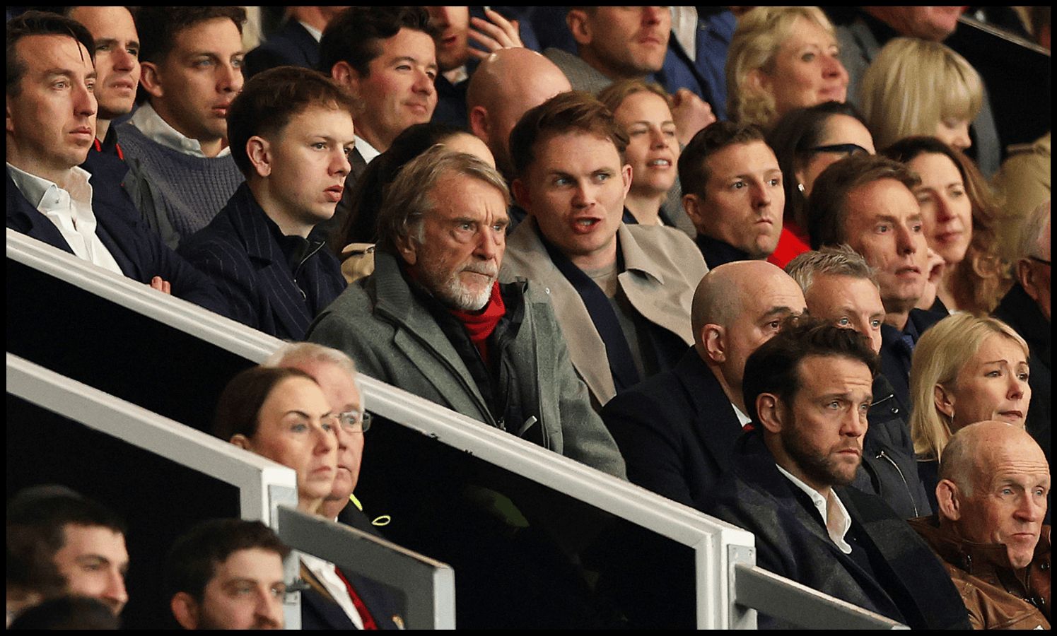 MANCHESTER, ENGLAND - APRIL 13: Sir Jim Ratcliffe, CEO of INEOS group looks on in the stands during the Premier League match between Manchester United and Leeds United at Old Trafford on April 13, 2026 in Manchester, England