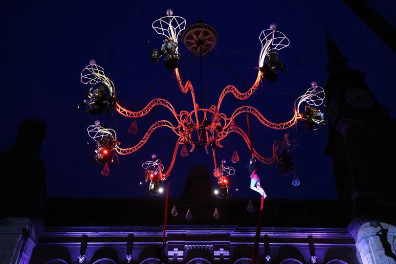 The chandelier at Cristal Palace outside The Atkinson in Southport