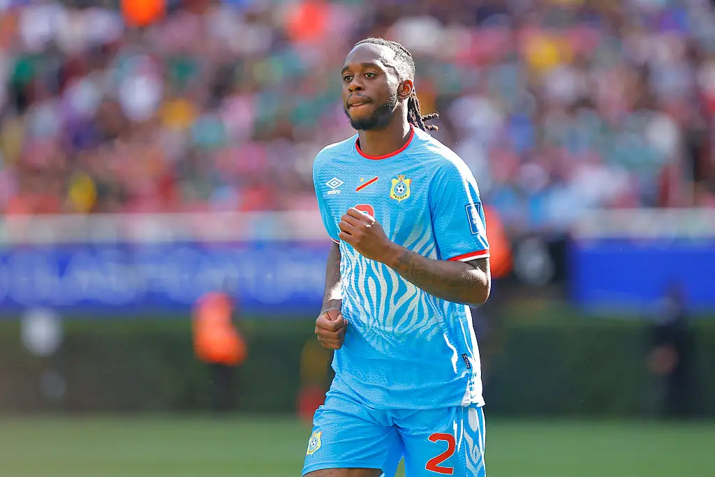 Wan-Bissaka helped DR Congo qualify for the World Cup with their 1-0 win over Jamaica. (Image: Luis Cano/Jam Media/Getty Images)