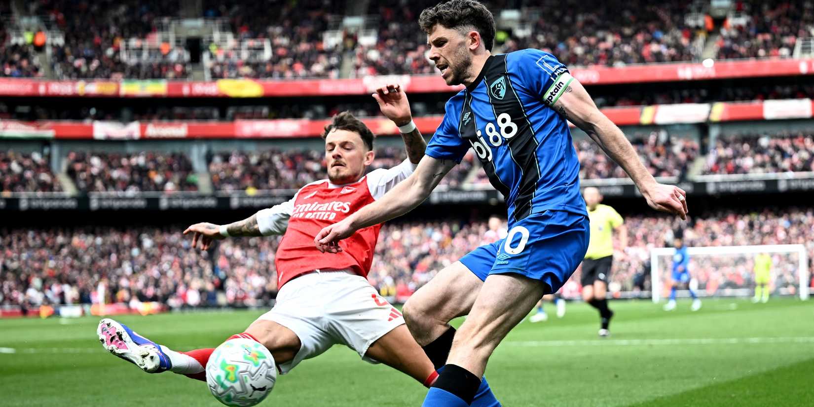  AFC Bournemouth's Ryan Christie in action with Arsenal's Ben White