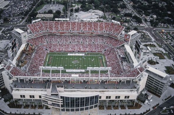 Aerial view of the Raymond James Stadium