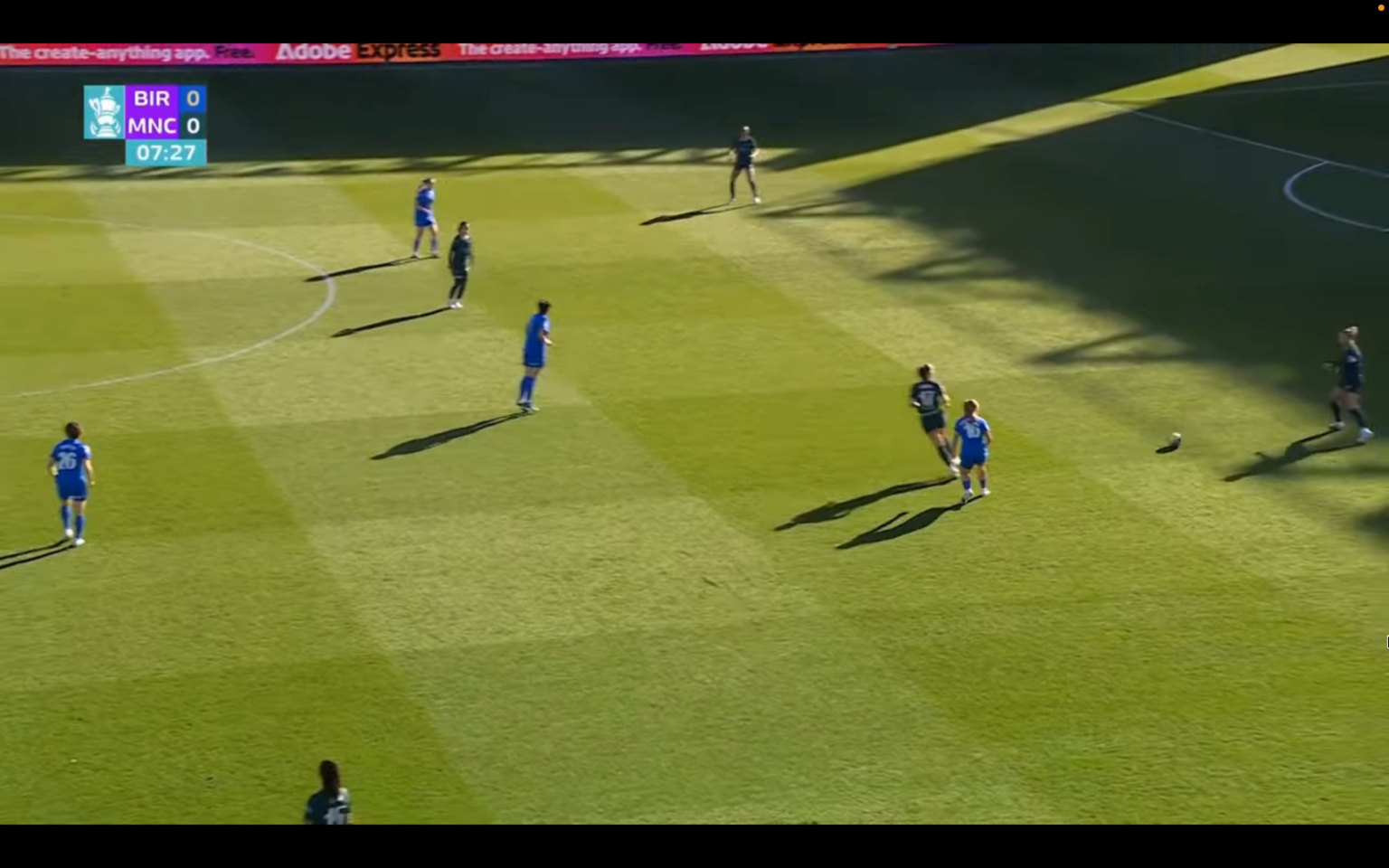 Manchester City Women [1] -- 0 Birmingham City 8' Shaw with the goal off the beautiful build up