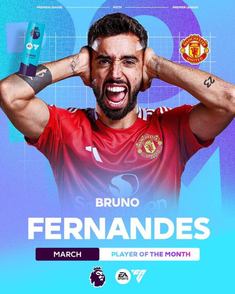 Bruno Fernandes has won the #PL Player of the Month award for March