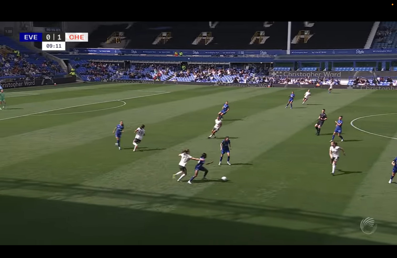 Everton [1] -- 1 Chelsea 10': Momiki with the golazo to equalize for Everton