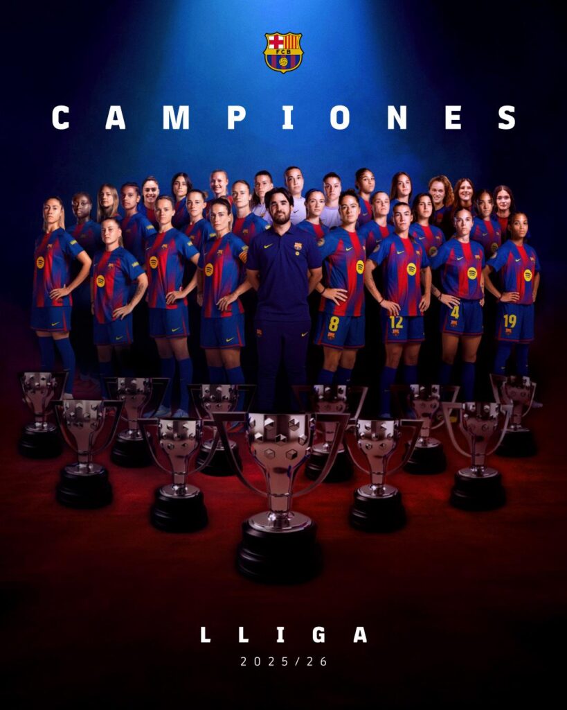 FC Barcelona Femeni are Liga F Champions.