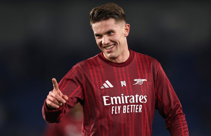 Viktor Gyökeres of Arsenal reacts during the Premier League match between Brighton & Hove Albion and Arsenal at Amex Stadium on March 04, 2026 in Brighton, England. (Photo by Ryan Pierse/Getty Images)