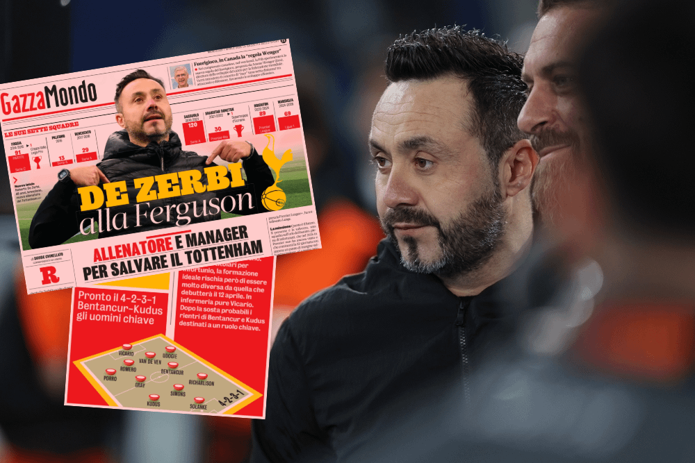 [La Gazzetta] Roberto De Zerbi will not just be head coach at Spurs, he will also be given a Sir Alex Ferguson-style role in which he will be a central figure in football decisions; shaping squad building, direction and long-term planning.