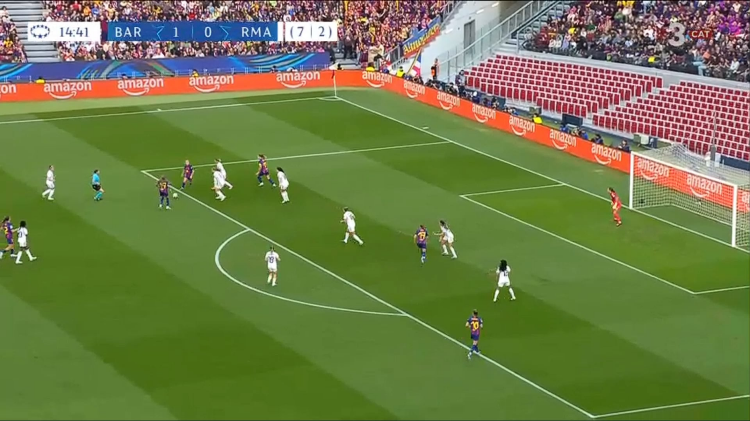 Barca W [2] - 0 Real Madrid W - 15' Caroline Graham Hansen