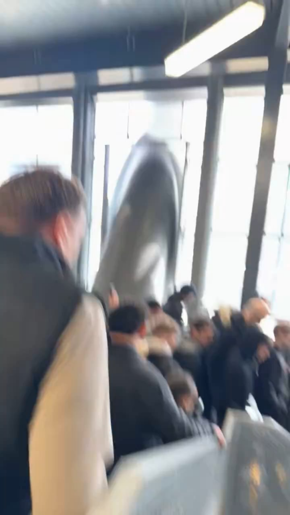 Away fans singing Alonso's song as they leave the stadium