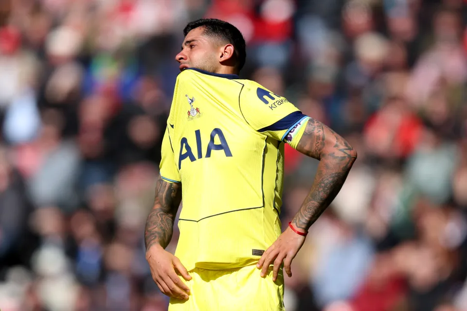 Cristian Romero of Tottenham Hotspur reacts during the Premier League match between Sunderland and Tottenham Hotspur