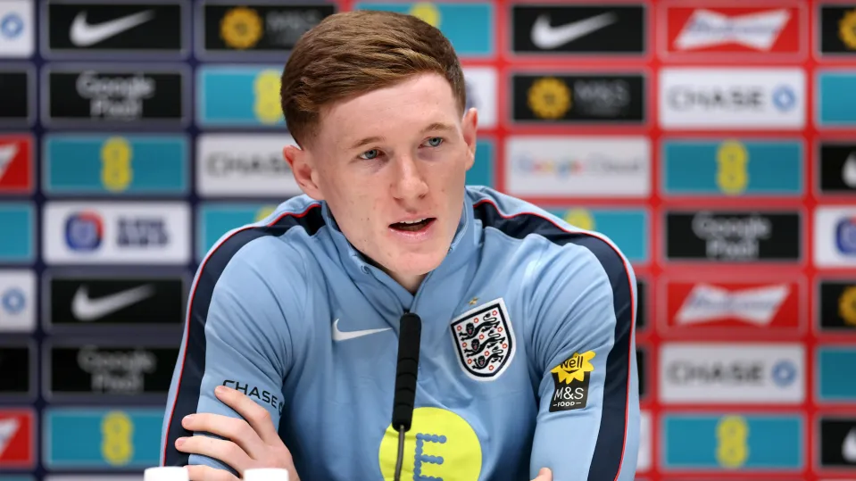 Elliot Anderson speaking in his England press conference.