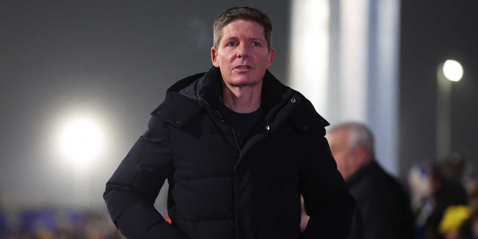 Crystal Palace manager Oliver Glasner arrives at the stadium before the match