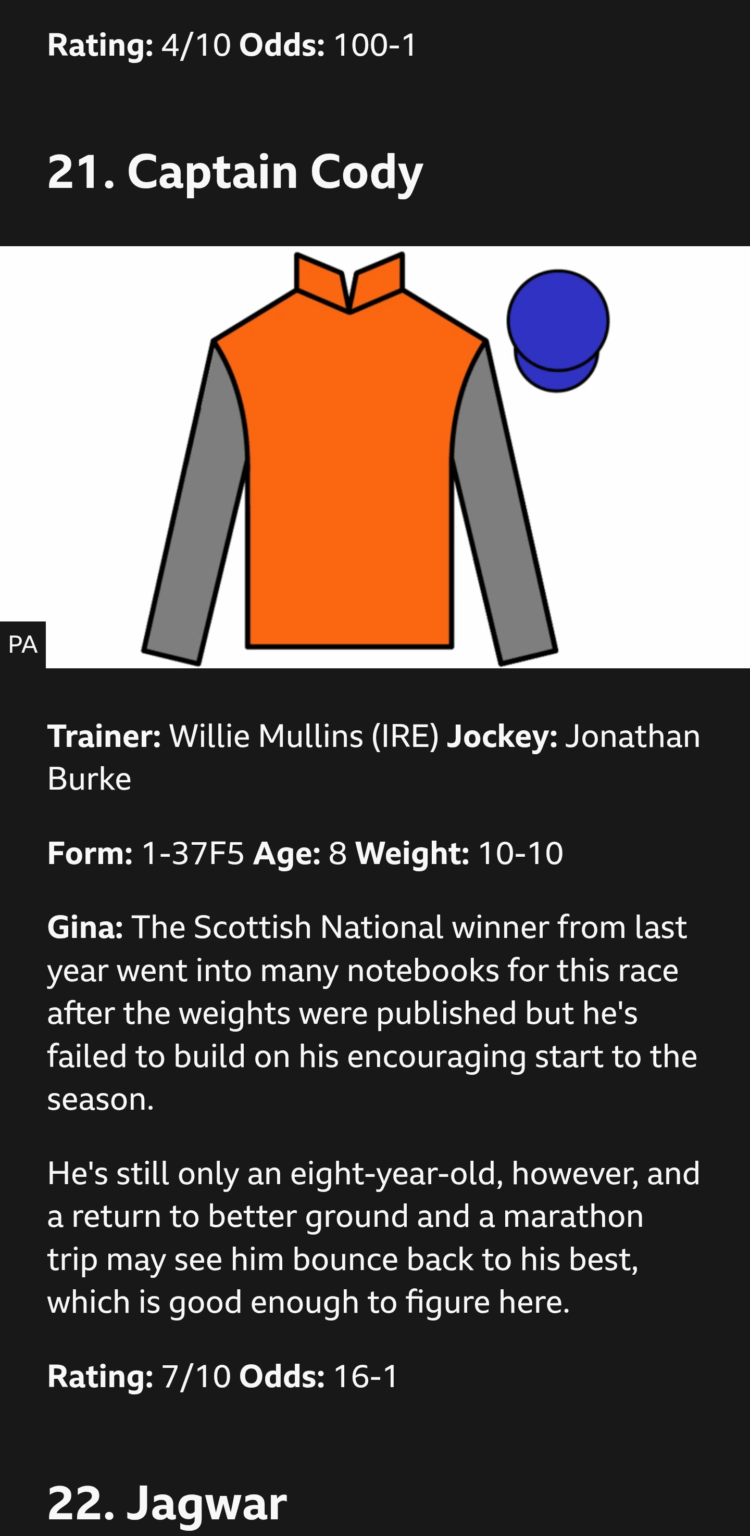 So should we all put £1 on for old time's sake?