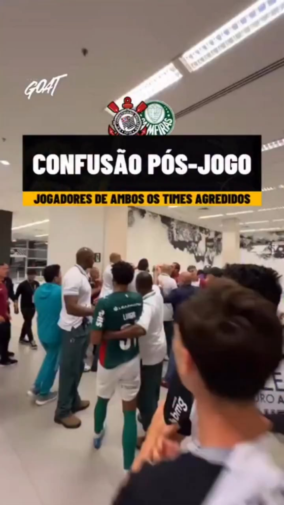Imagens da confusão pós-jogo de Corinthians x Palmeiras - 12/04