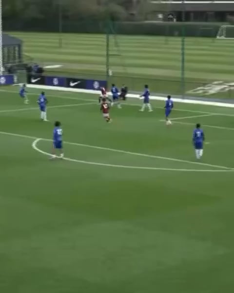Chelsea talent Ibrahim Rabbaj with a pin-point cross leading to a goal