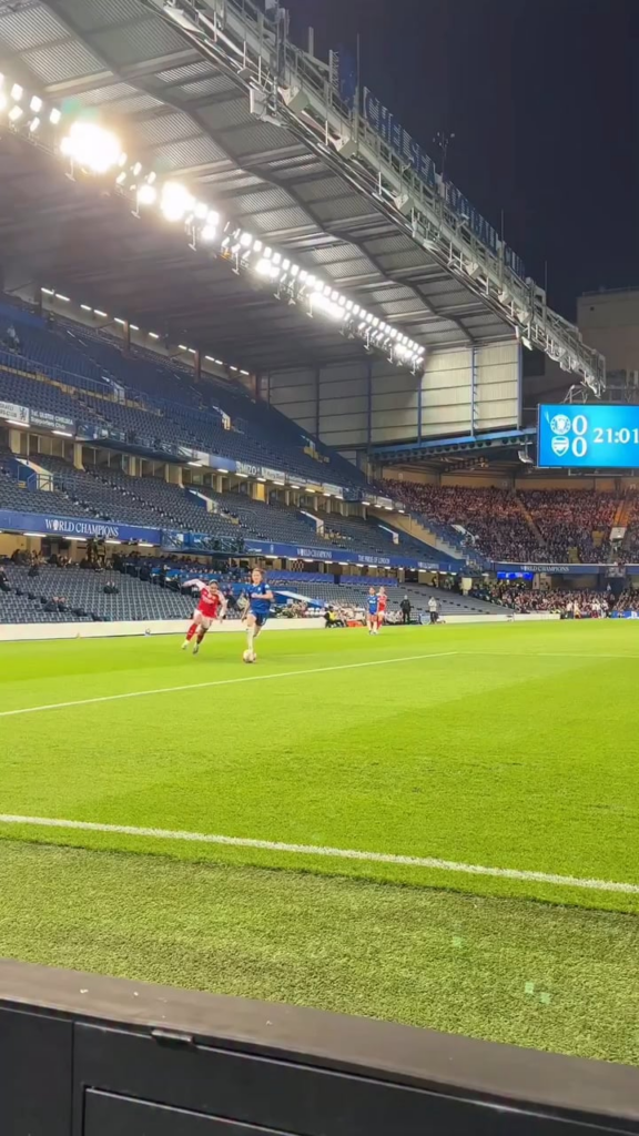 Veerle Buurman with the impressive tackle on Olivia Smith to stop the play