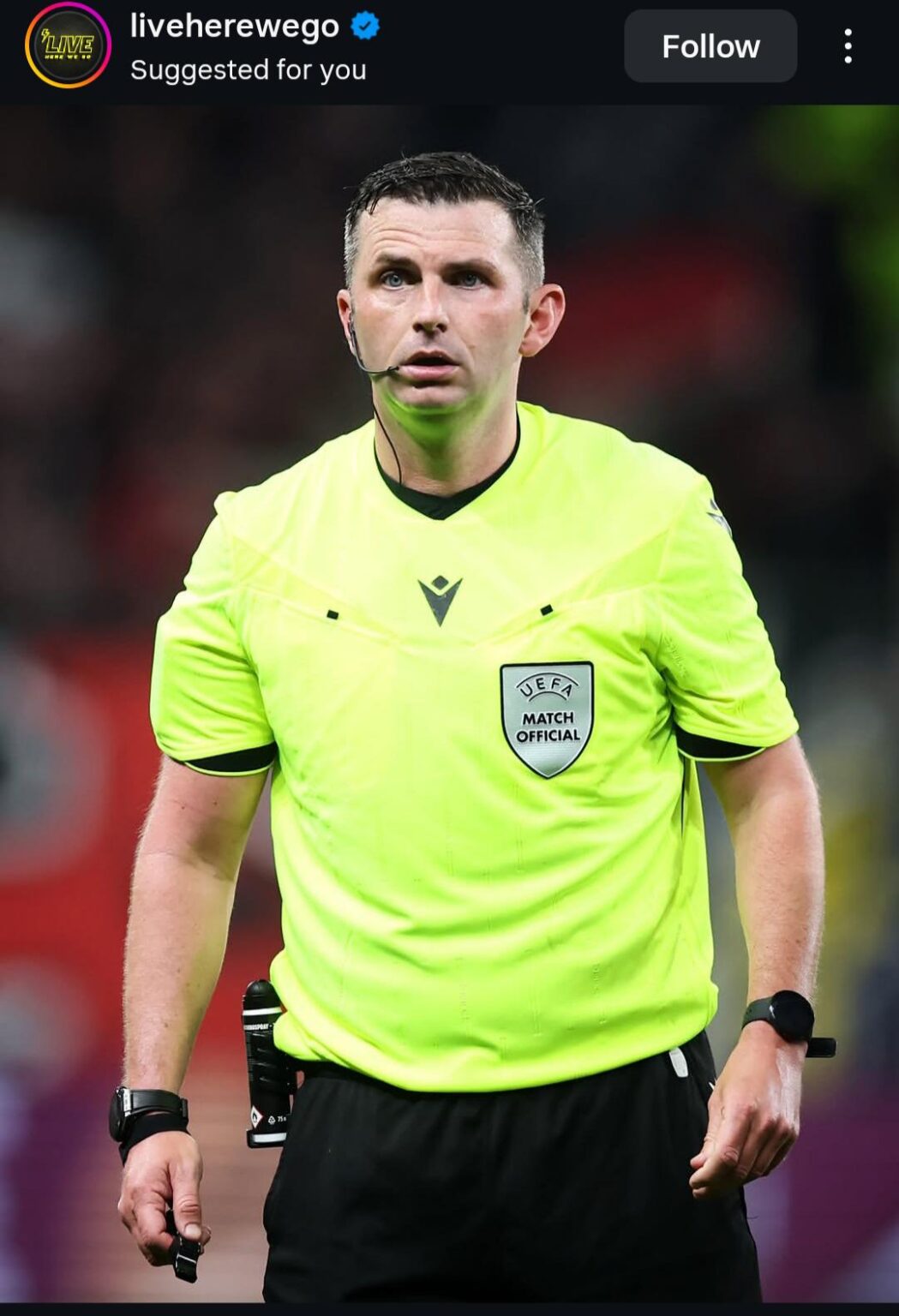 Micheal Oliver is the referee vs Real Madrid