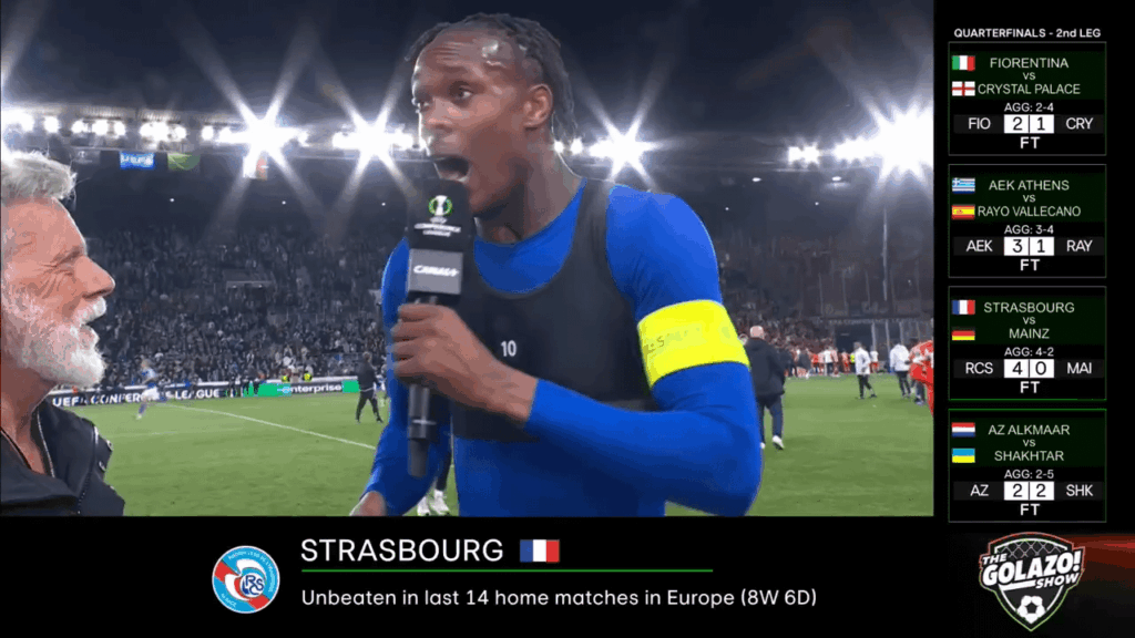 Emegha after Strasbourg knock Mainz out of the ECL: "Look at this atmosphere! Last week they disrespected us, no problem we stayed quiet. Today, we reacted on the pitch!"