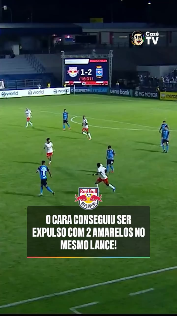 Jogador recebe 2 amarelos no mesmo lance