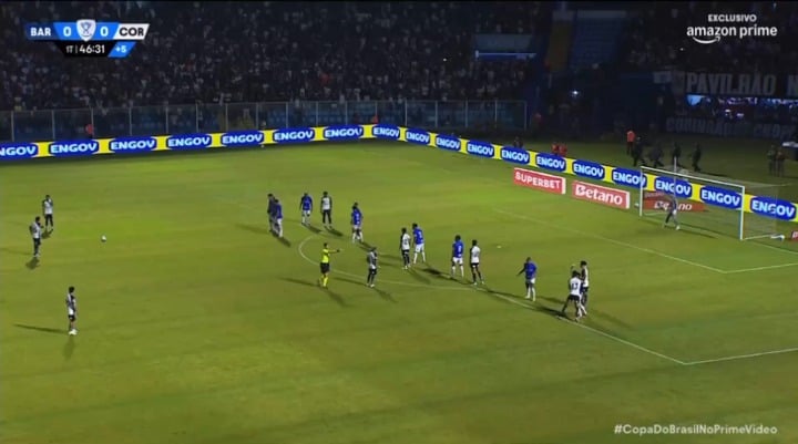 J. Lingard (45′+2) | Barra 0 x 1 Corinthians | 🏆 Copa do Brasil 2026 – 5ª fase (Ida)