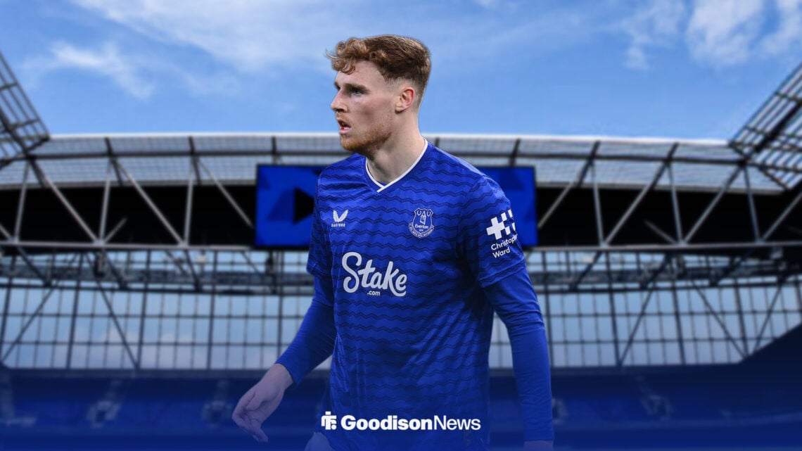 Jake O'Brien in an Everton shirt
