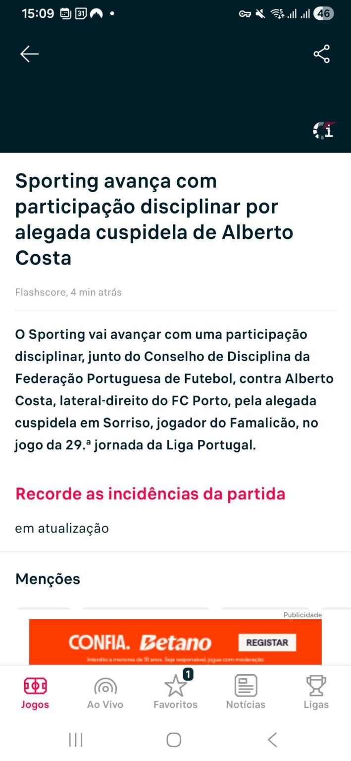 Sporting avança com participação disciplinar contra Alberto Costa