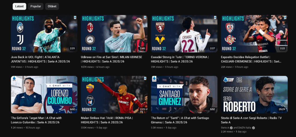 A trivial question (Maybe not that important), but is there any reason why Serie A YT channel no longer showing the score in their thumbnail?