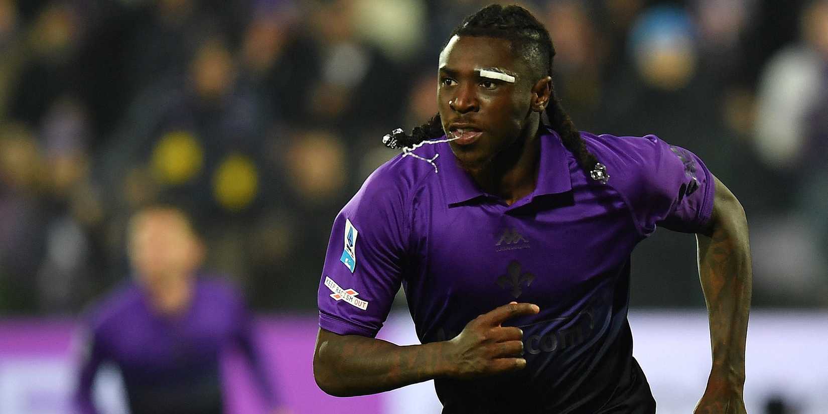 Fiorentina's Moise Kean celebrates